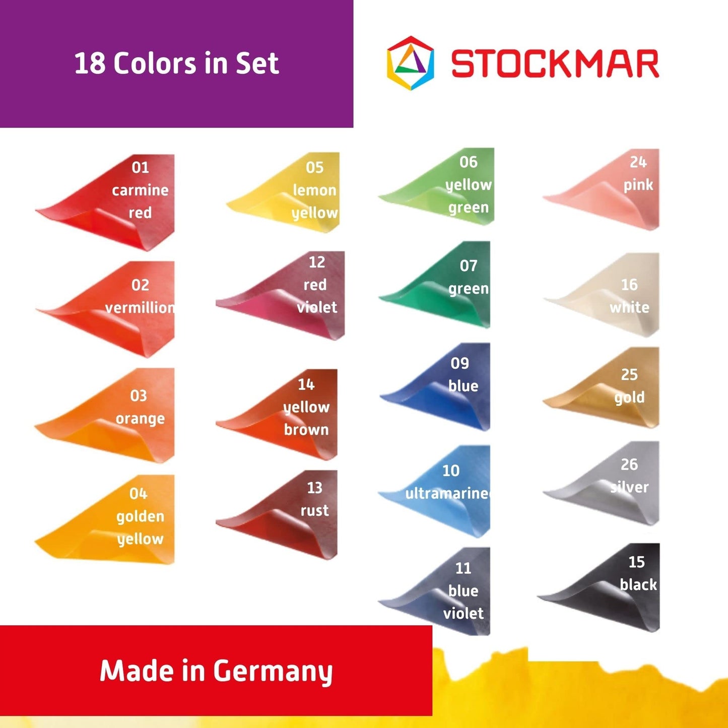 Stockmar Decorating Natural Beeswax Sheets - 18 Large Assorted Color Beeswax Sheets, Walford Art Supplies