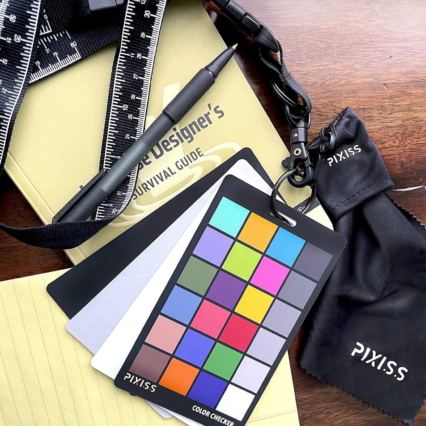 12x12 Foldable White Balance 18% Gray Reference Reflector Grey Card with Carry Case for Photography & Camera Color Correction White Balance Card, 4In1 Color Correction Card Set by Pixiss