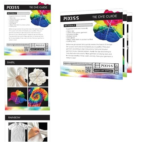 Pixiss Tie Dye Squeeze Bottles (8-Ounce) 6-Pack and Funnel For Creative Tie Dying Accessory Kit