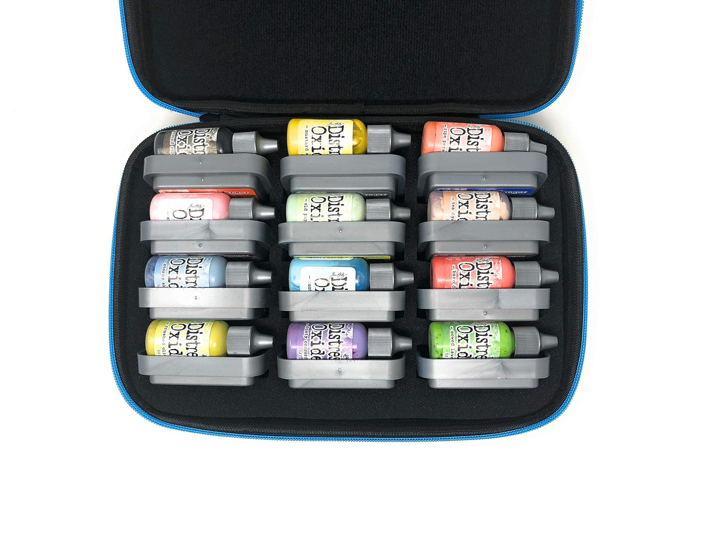 Pixiss Ink Pad Storage Carrying Case Organizer, Stores 12x 3-inch Ink Pads, Oxide Ink Storage, Reinkers, Alcohol Inks Travel Case (Ink Pads not Included)