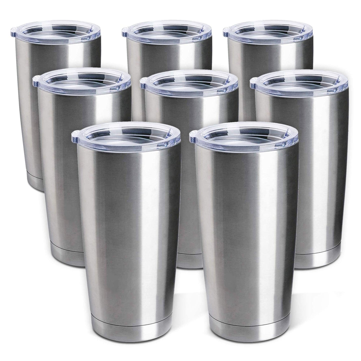 Pixiss Double Wall Tumbler Cups Bulk (25 pack) - 20 oz Stainless Steel Hot and Cold Tumblers - 25 Reusable Cups With Lids for Stainless Steel Tumbler Cups, Tumbler Painting, Glitter, Vinyl and More