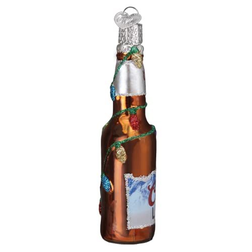 Old World Christmas Holiday Coors Light Bottle Glass Blown Ornament for Christmas Tree