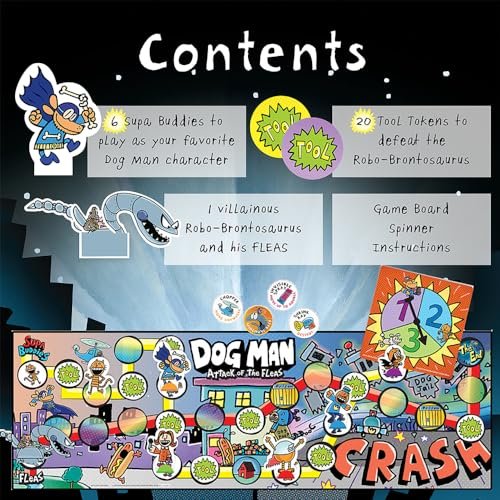 University Games, Dog Man Board Game Attack of The Fleas, Based On The Popular Dog Man Book Series by DAV Pilkey