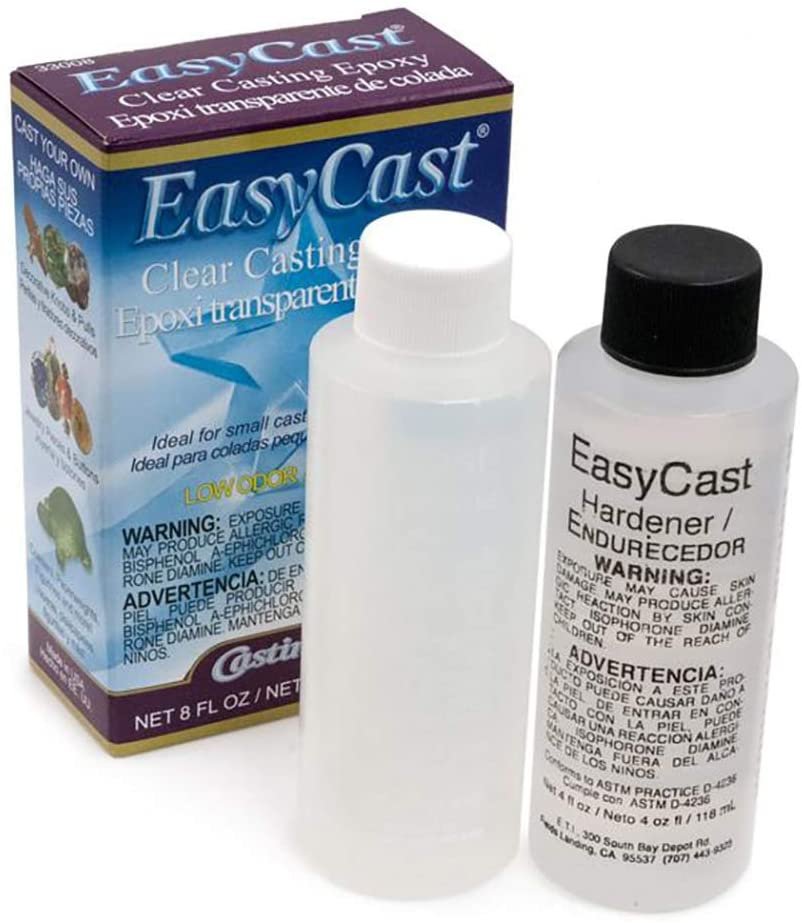 EasyCast 8-Ounce Kit Casting' Craft Casting Epoxy 20x Disposable Graduated Clear Plastic Cups, Pixiss Mixing Sticks Bundle