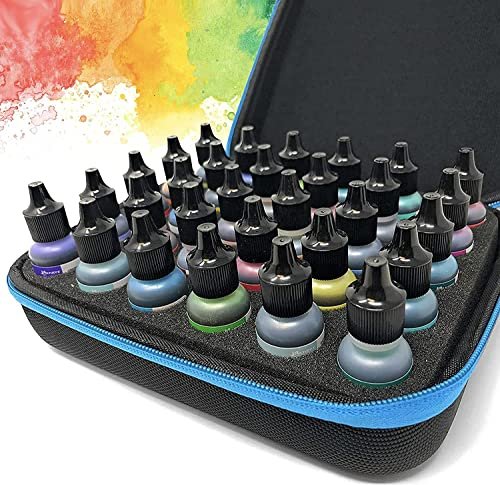 Pixiss Model Paint Storage Case - Acrylic Paint Organizer Holder Tray Works with Round Top Hobby Paint Brands - Pixiss Model Accessory Kit for Gundam Model Assemble Building - Miniature Paint Organizer Case