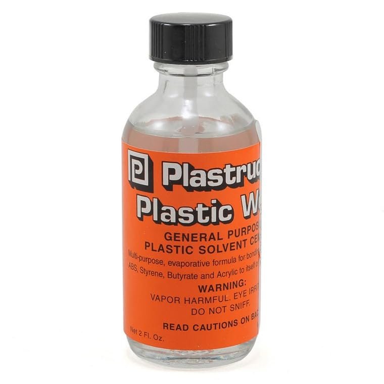 Plastruct Plastic Weld with 3 Pixiss Needle Tip Bottles, Small Funnel, and Pixiss Swabs – Ultimate Plastic Cement and Adhesive Kit for Model Building, Repairs, and Craft Projects