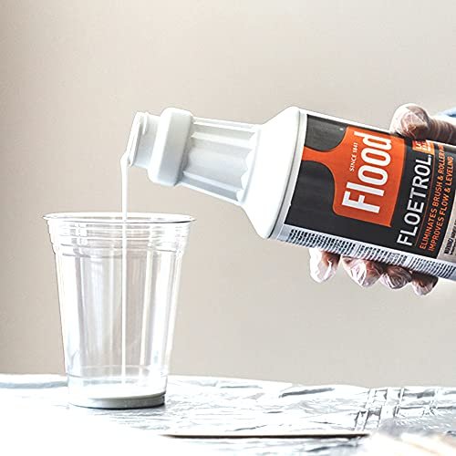 Floetrol Pouring Medium for Acrylic Paint Quart | Flood Flotrol Additive | 20x 10-Ounce Disposable Mixing Cups for Paint, Stain, Epoxy, Resin | 20x Pixiss Wood Mixing Sticks