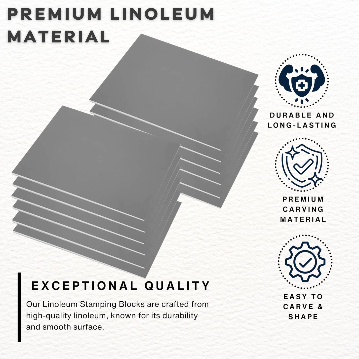 Linoleum Blocks for Printmaking - Printmaking Supplies from Pixiss - Linocut Rubber Stamps (12 Pack) 8"x10"x1/8" - Stamp Block for Stamp Making Kit - Linoleum Block Printing Kit for Relief Printing