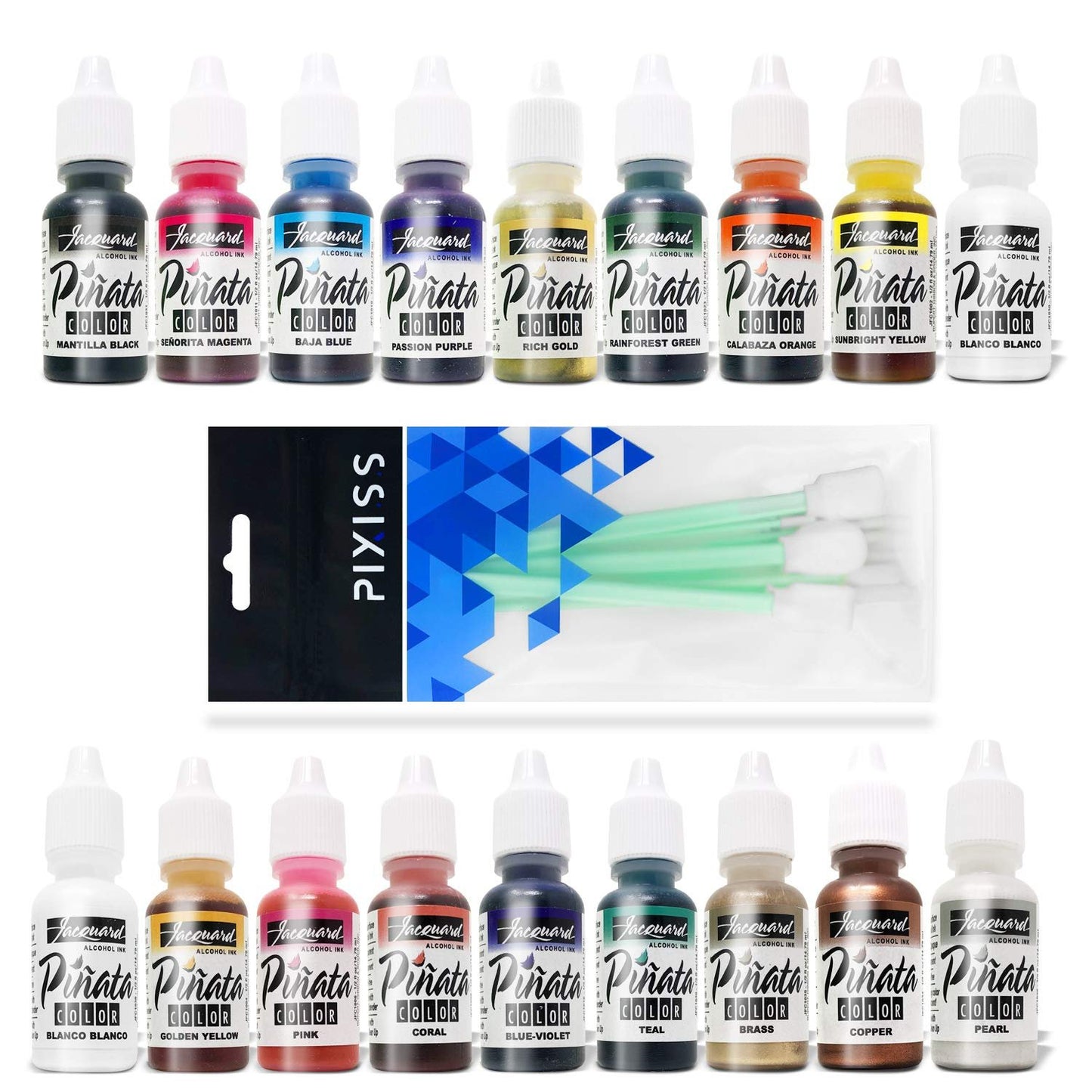 Jacquard Pinata 2-Pack Bundle - New Colors Jacquard Pinata Overtones Exciter Pack & Jacquard Pinata Color Exciter Pack, Pixiss Alcohol Ink Blending Tools