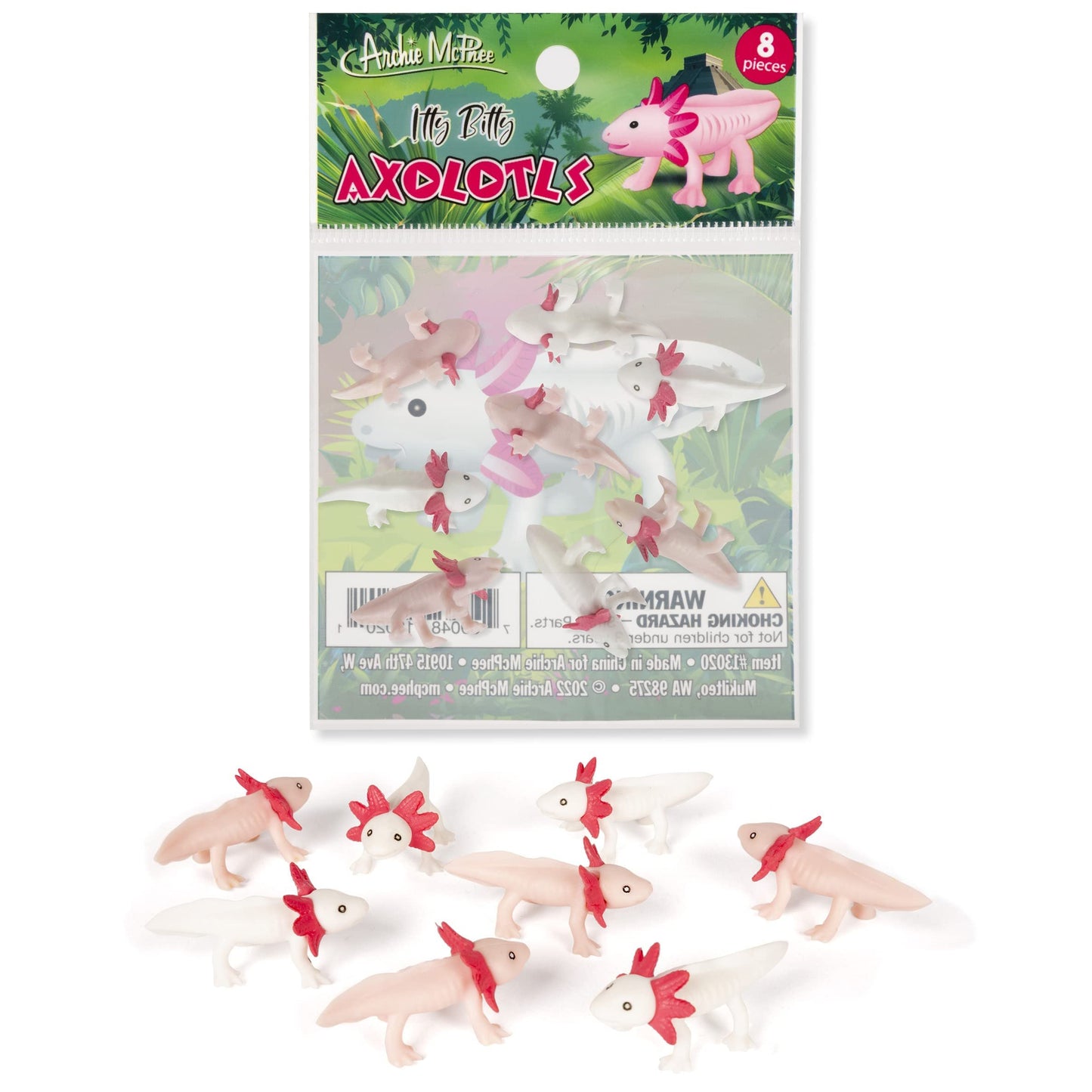 Accoutrements Archie McPhee Itty Bitty Axolotls 8 Pack