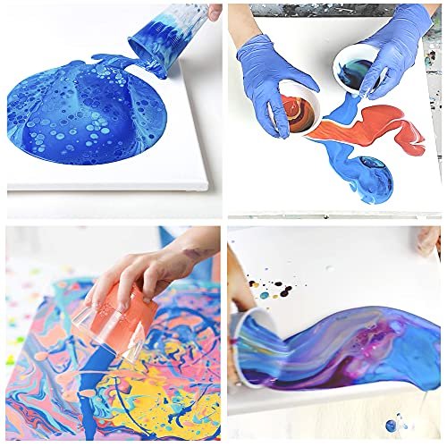 Floetrol Pouring Medium for Acrylic Paint Quart | Flood Flotrol Additive | 20x 10-Ounce Disposable Mixing Cups for Paint, Stain, Epoxy, Resin | 20x Pixiss Wood Mixing Sticks