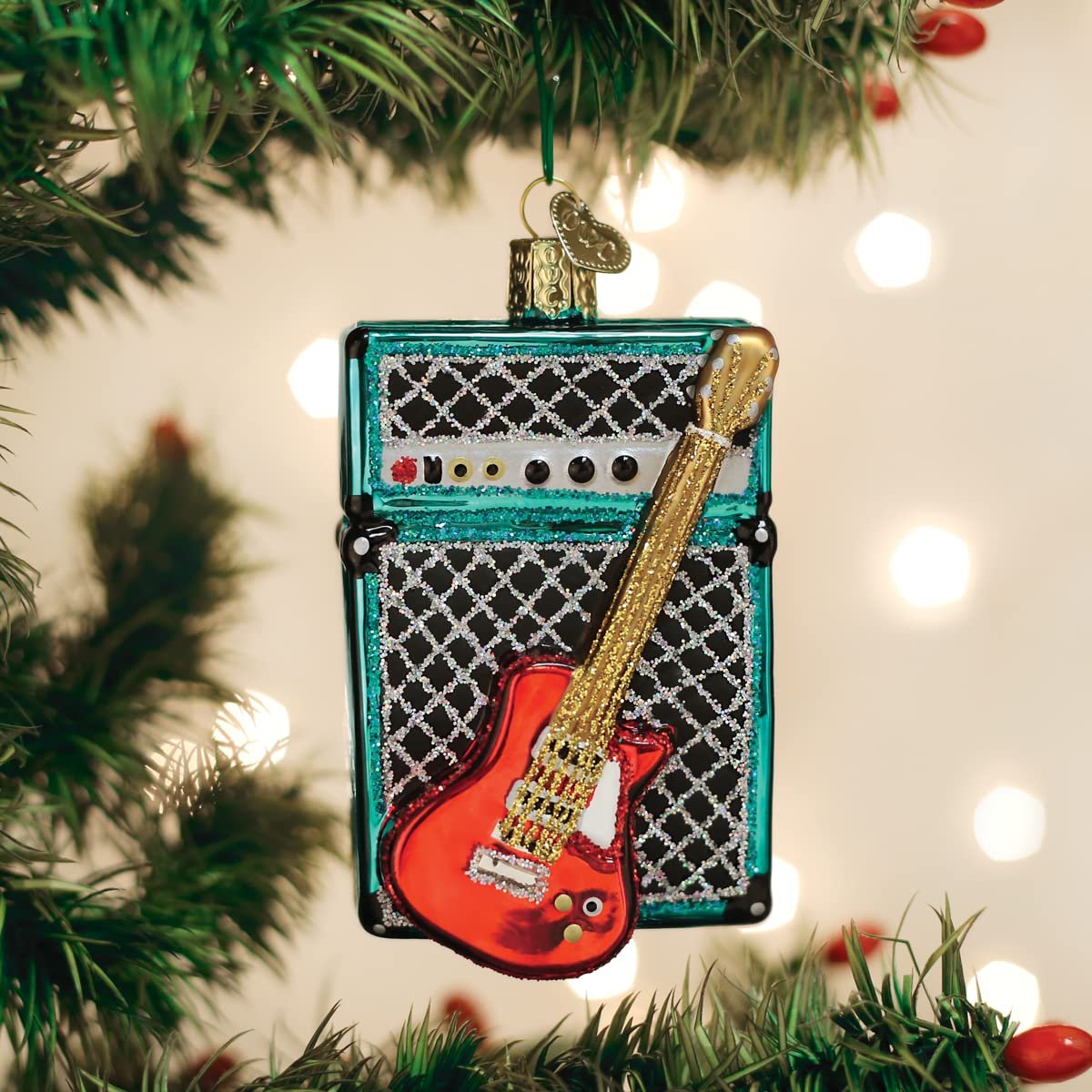 Old World Christmas Guitar & Amp Glass Blown Ornament for Christmas Tree