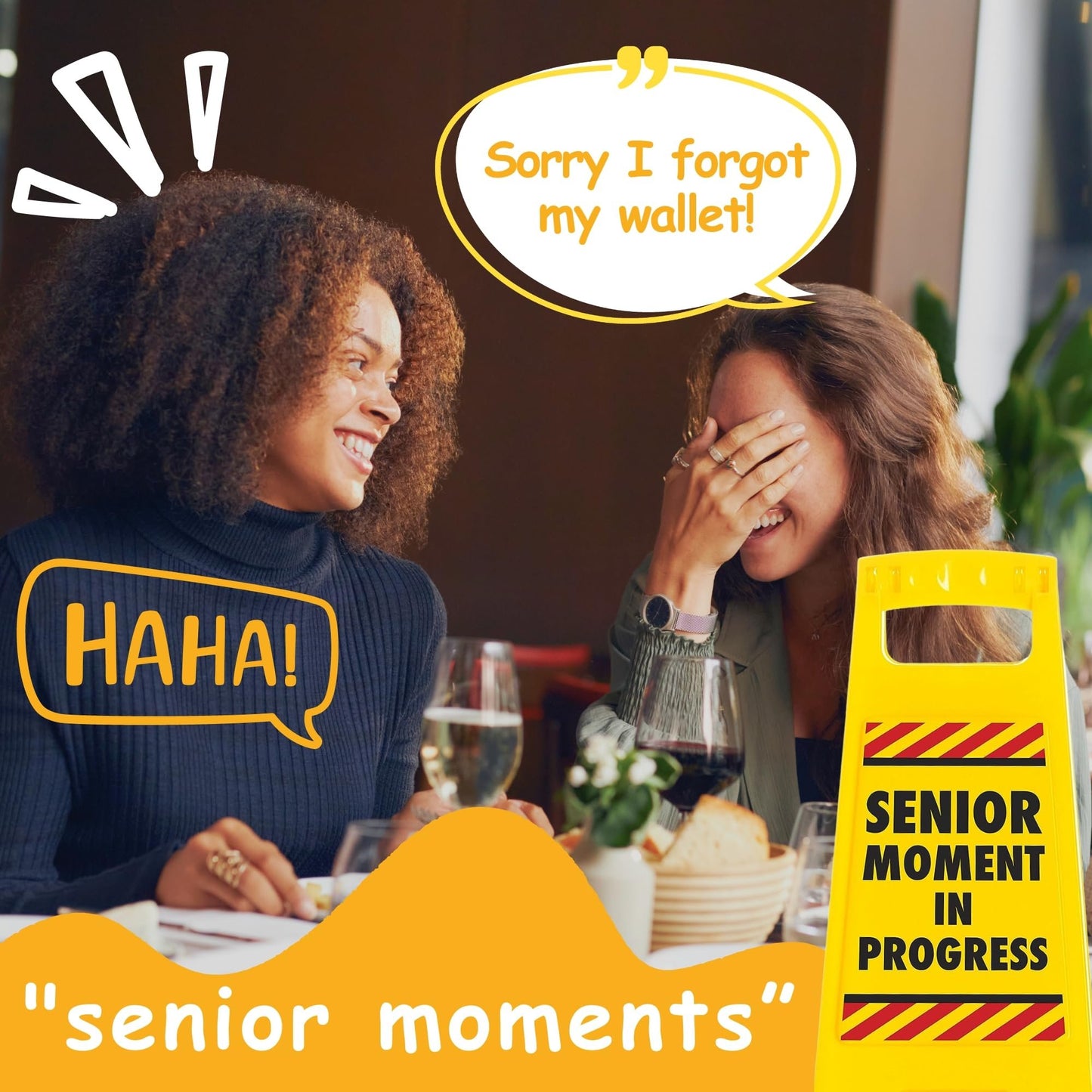 Memory Mints and Senior Moments Sign with Emergency Underpants - Office Cubicle Accessories and Desktop Decorations - Gag Gifts for Seniors and Coworkers - Celebrate Your Age with Hilarious Novelties