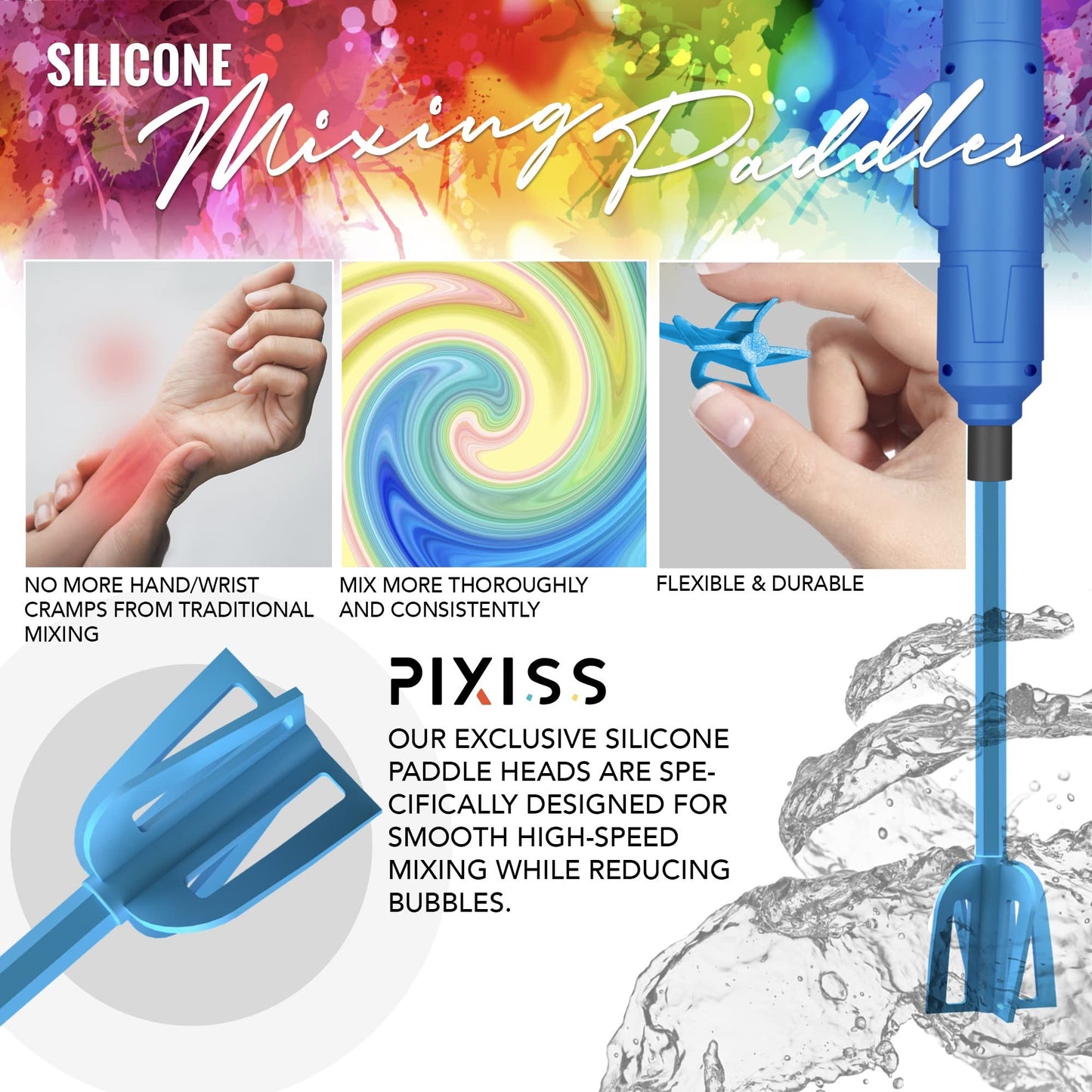 PIXISS Multi-Purpose Mixing Paddles Silicone