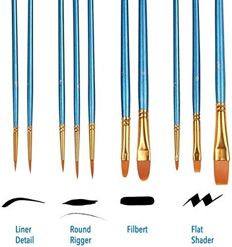General Pencil Masters Brush Cleaner & Preserver and Pixiss Acrylic Paint Brush 10 Piece Set