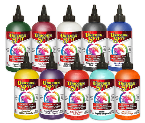 Unicorn SPiT Gel Stain & Glaze in One - 10 Paint Collection 8 oz bottles