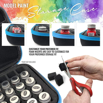 Testors Model Paint Enamel Paint Set 9146XT, Pixiss Model Paint Storage Case for Testors Paints (Holds 30 Bottles)