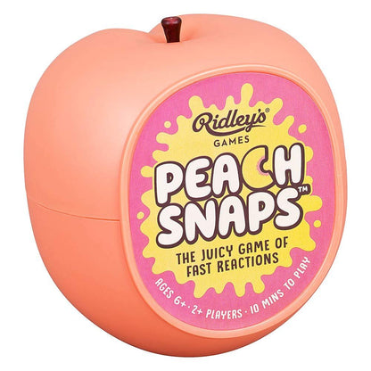 Ridley's Peach Snaps! Fun Card Game for Families, Action-Packed, Fast-Paced Game for 2+ Players, Includes Game Cards and Unique Peach-Shaped Storage Case, Simple Card Game for Kids Ages 6+, 1 ea