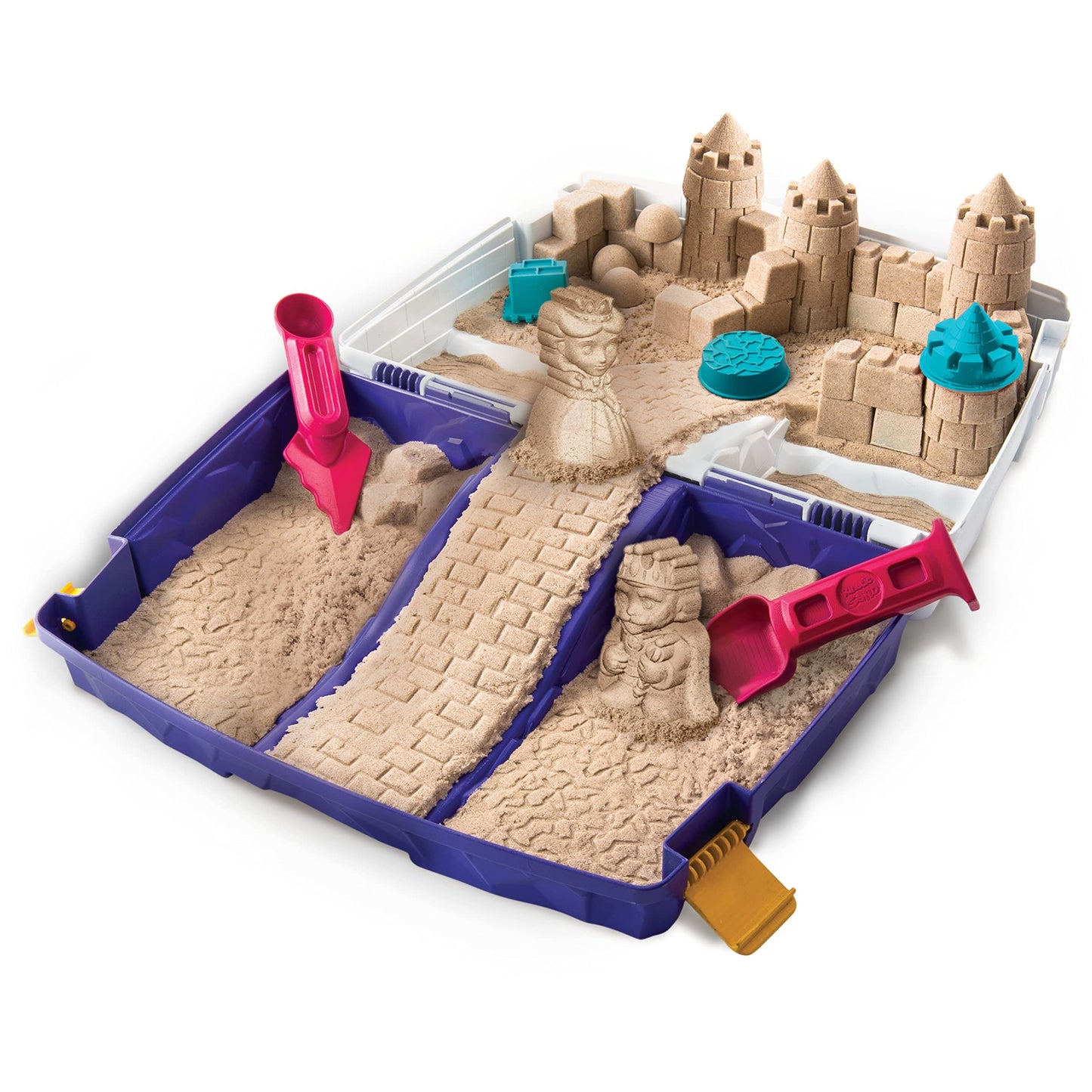 Kinetic Sand, Folding Sand Box with 2lbs of Kinetic Sand, Includes Molds and Tools, Play Sand Sensory Toys for Kids Ages 3 and up