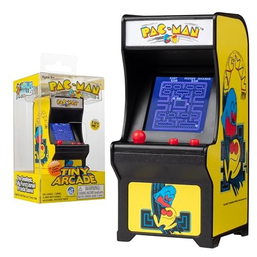 Tiny Arcade Pac-Man 3.5" Mini Retro Game - Functional Arcade Cabinet w/ Real Gameplay & Sounds - Classic Game Fits in the Palm of Your Hand (Ages 8+)