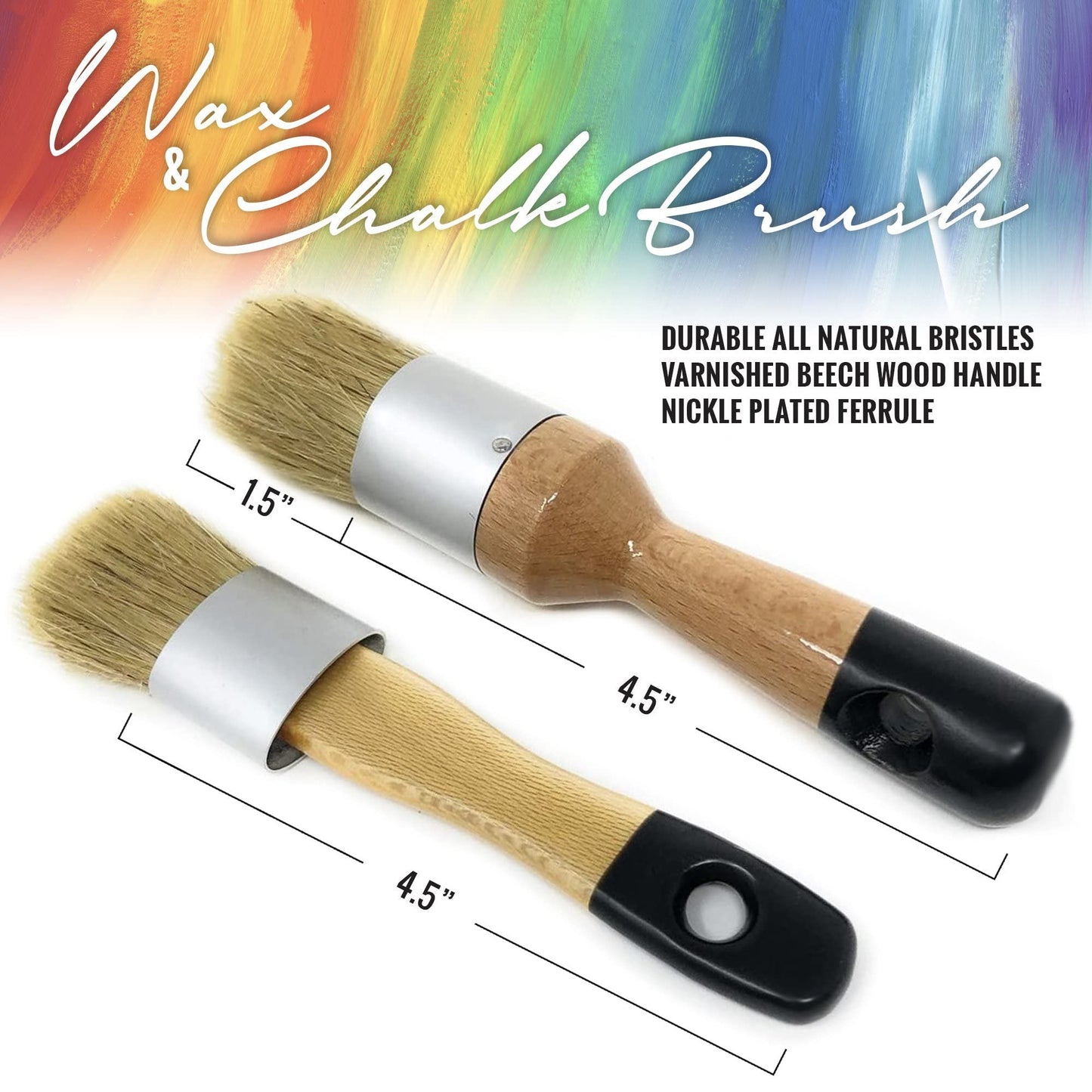 AMACO Rub n Buff Wax Metallic Finish 3 Color KIt - Silver Leaf, Ebony, Gold Leaf - Versatile Gilding Wax for Finishing Furniture Antiquing and Restoration - Pixiss Chalk Furniture Paint Brushes