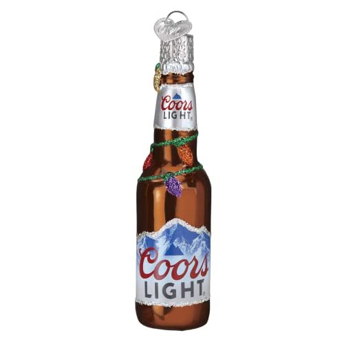 Old World Christmas Holiday Coors Light Bottle Glass Blown Ornament for Christmas Tree