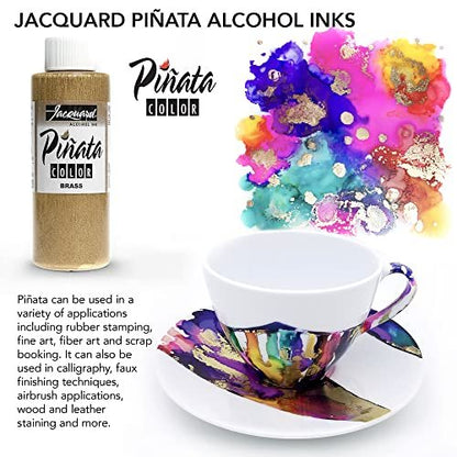 Pinata Alcohol Ink 4-Ounce, Pixiss 20ml Needle Tip Applicator Bottle and Funnel, Bundle for Yupo and Resin