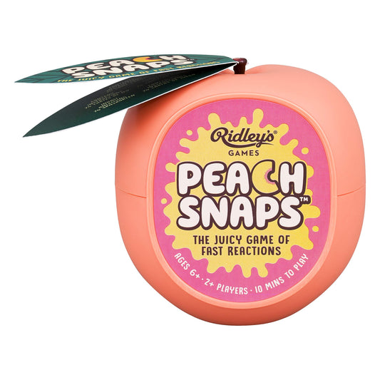 Ridley's Peach Snaps! Fun Card Game for Families, Action-Packed, Fast-Paced Game for 2+ Players, Includes Game Cards and Unique Peach-Shaped Storage Case, Simple Card Game for Kids Ages 6+, 1 ea