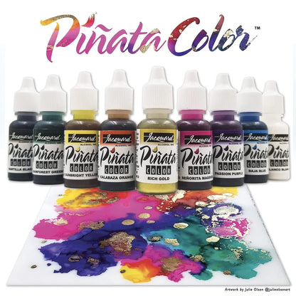 Pinata Alcohol Ink 4-Ounce, Pixiss 20ml Needle Tip Applicator Bottle and Funnel, Bundle for Yupo and Resin