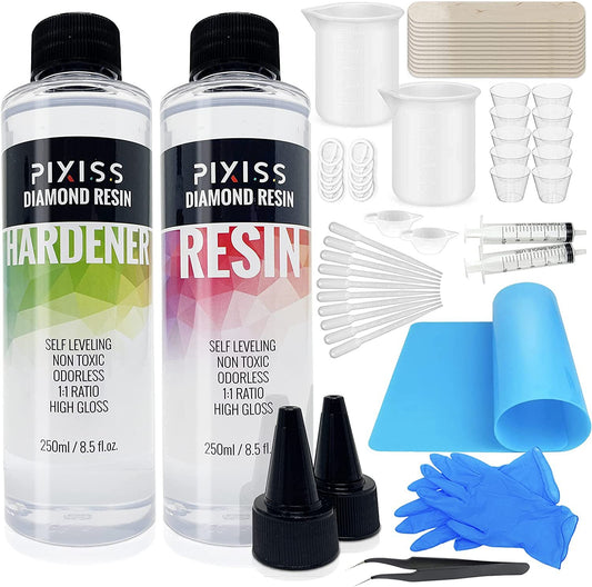 PIXISS Diamond Resin Starter Kit - 17oz. Epoxy Resin & Accessories