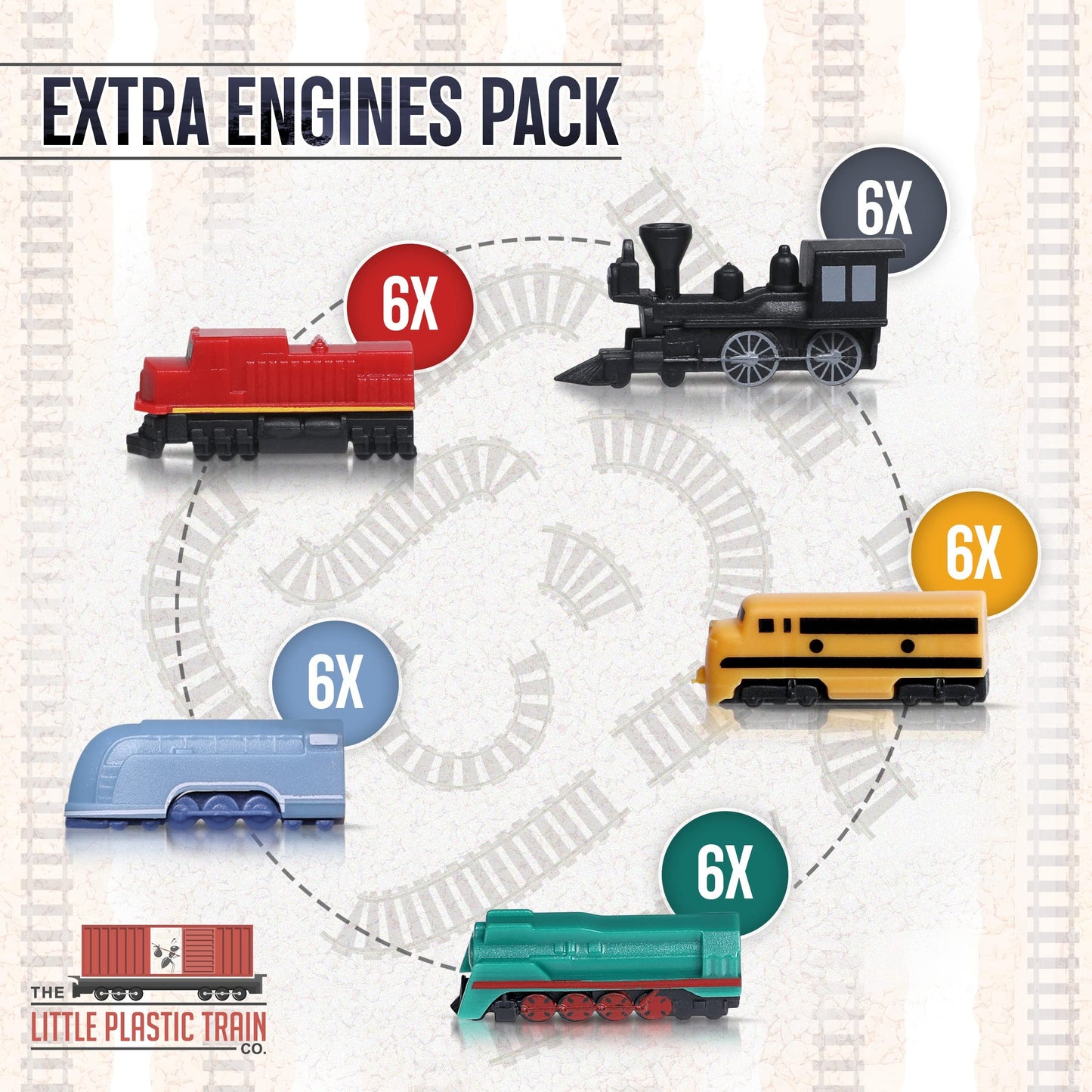 Extra Engines Pack | Player Pieces for Ticket to Ride and Other Adult, Family, and Kids Train Board Games | Upgraded Miniatures (Extras)