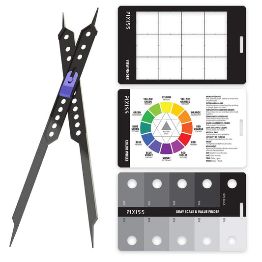 Proportional Divider Drawing Tool by Pixiss Gray Scale Value Color Wheel & View Catcher Finder