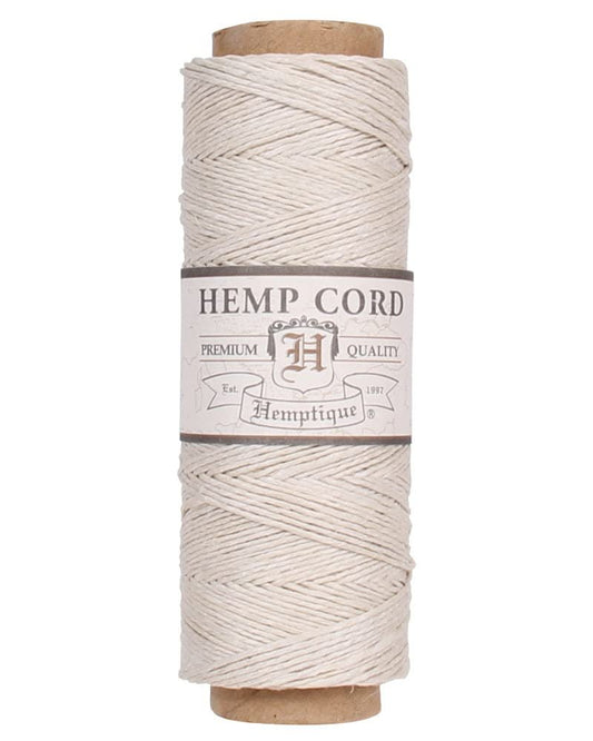 Hemptique 100% Natural Hemp Cord Single Spool - 205ft ~ 62.5m Hemp String Spool - Crafters Number 1 Choice - .5mm Cord Thread for Jewelry Making, Macramé, Scrapbooking, & More - Black
