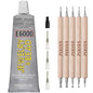 E6000 1-Ounce Jewelry and Bead Adhesive with 4 Precision Applicator Tips for Jewelry Pixiss Art Dotting Stylus Pens 5 pcs Set - Rhinestone Applicator Application Kit