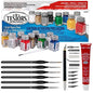 Testors Model Paint Enamel Paint Set 9146XT, Testors Cement Plastic Model Glue Adhesive, 6 Fine Detail Miniatures Paint Brushes, Precision Crafting Knife with Extra Blades and Tips