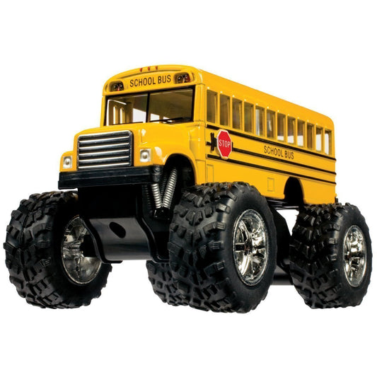 Rhode Island Novelty 5 Inch Die-cast Metal School Bus Big Wheel Monster Truck One School Bus