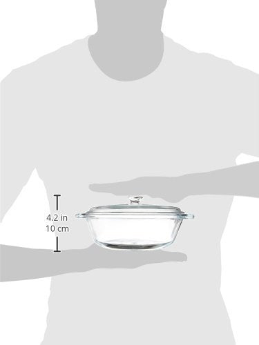 Anchor Hocking 2 Quart Round Glass Casserole Baking Dish, Medium