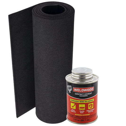 EVA Foam Roll and Contact Cement Adhesive - DAP Weldwood Cement Glue (3oz) with Pixiss EVA Foam Roll 5mm x 35cm x 150cm