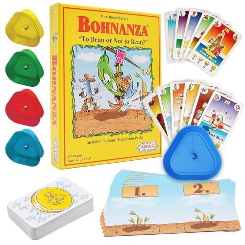 Bohnanza Card Game with Card Holder for Playing Cards (4 Pack) - Bohnanza Bean Game and Playing Cards Holder - Works With Any Size Playing Cards for Seniors with Bad Hands - Classic Card Games