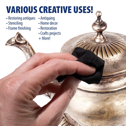 AMACO Rub n Buff Wax Metallic Finish Grey Kit - Ebony Silver Leaf and Pewter 15ml Tubes - Versatile Gilding Wax for Finishing Furniture Antiquing and Restoration - 3 Rub and Buff Colors