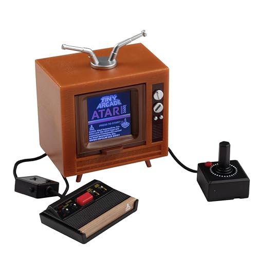 Tiny Arcade Atari 2600 3.5" Mini Retro Game - Playable Console & TV w/ Real Gameplay & Sound-10 Classic Video Games: Pac-Man, Breakout, &More(Ages 8+)