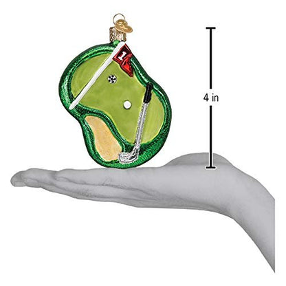 Old World Christmas Putting Green Glass Ornament Free Box 44156 New