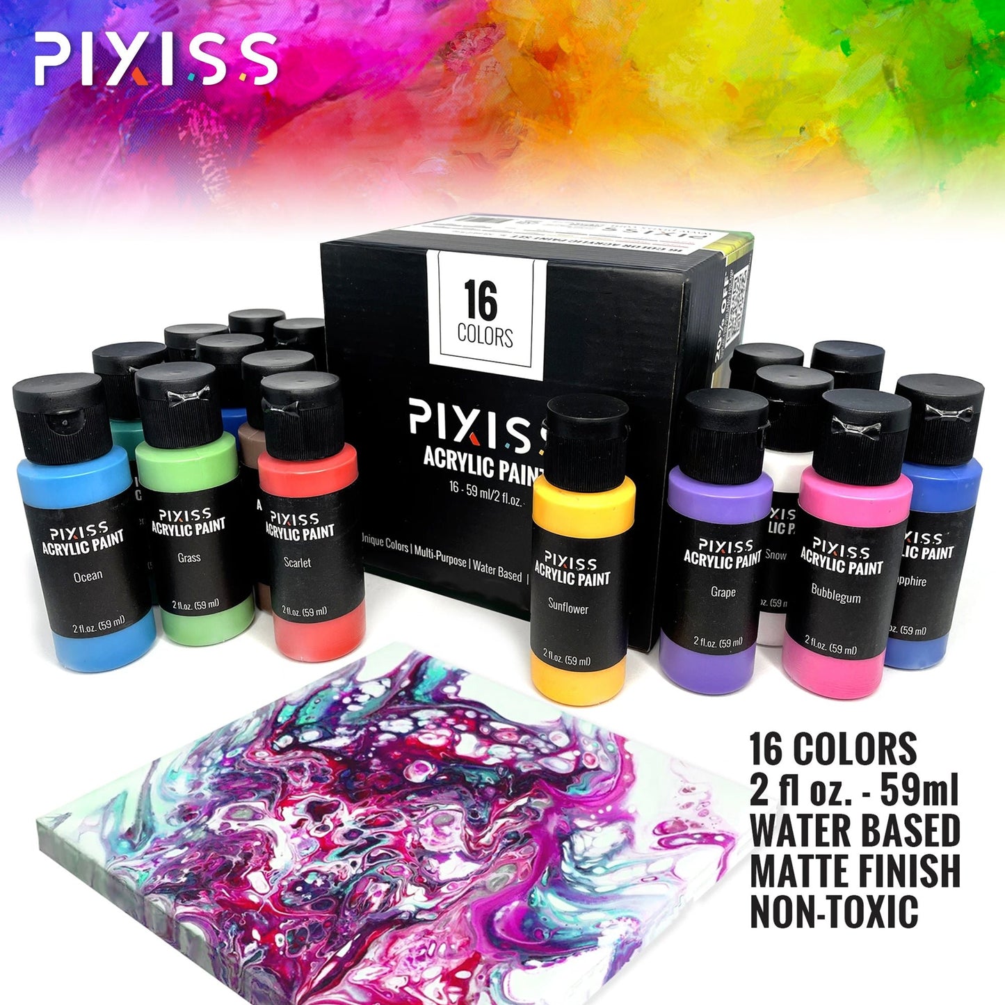 PIXISS Acrylic Painting Starter Kit