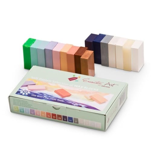 ENCAUSTIC ART The Original -SOFT PASTEL SELECTION Set of 16 -Encaustic Wax Block Colors Set -Non-Toxic, Beeswax Supplies -Handcrafted in Germany