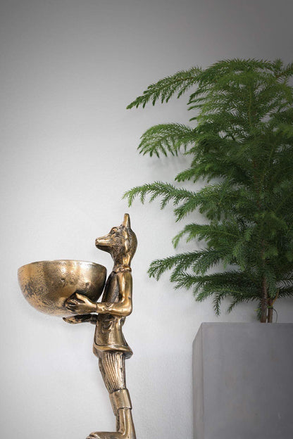 Eric and Eloise Collection 12-inch Brass Figurine with Bowl, Fox