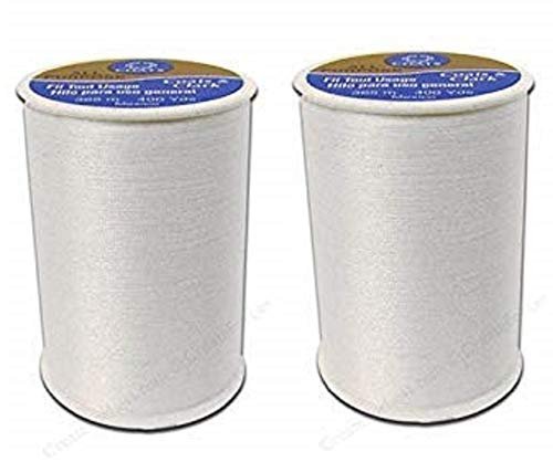 Coats & Clark All Purpose Thread 400 Yards White (One Spool of Yarn) (2 Pack)