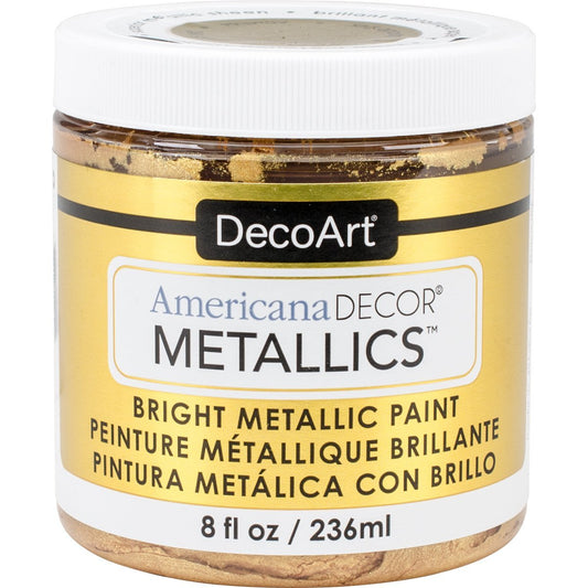 Decoart Ameri Deco MTLC VintBrass Americana Decor Metallics 8oz VintagBrass, 8 Fl Oz (Pack of 1), 8 Count