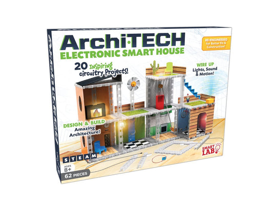 SmartLab Archi-TECH Electronic Smart House with 40 Kinetic , Energetic Circuitry Projects and 62 Pieces in The Science Kit