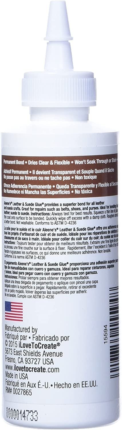 Leather Glue Adhesive - Aleenes Leather Fabric Glue for Patches, Upholstery, Tears, Canvas, Clothing, Leather Punch Pen Tool with 6 Replacement Tips