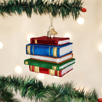 Old World Christmas Stack of Books Christmas Ornament